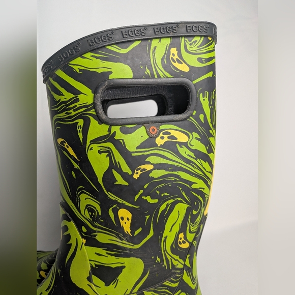 BOGS Rainboots Youth Size 6 Or Women Size 8 Waterproof Spooky Faces Pattern - Picture 5 of 10